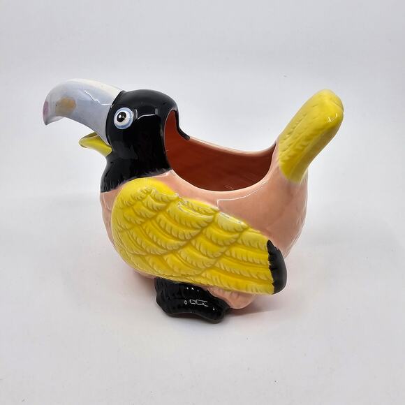 Vintage Bergschrund Seattle 1990 Toucan Pink Blue Set Pair Sugar w/ Lid Creamer - Picture 8 of 16